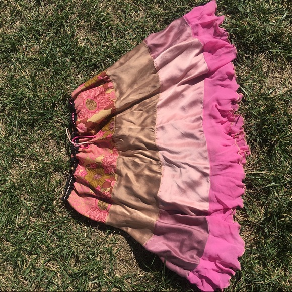 Cesar Arellanes multi fabric flowy skirt Medium - Picture 6 of 7